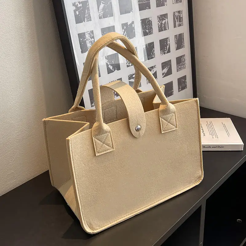 Factory Wholesale High Quality Custom Felt Bags Eco Friendly Large Capacity Fashion Colorful Felt Tote Bag for Shopping