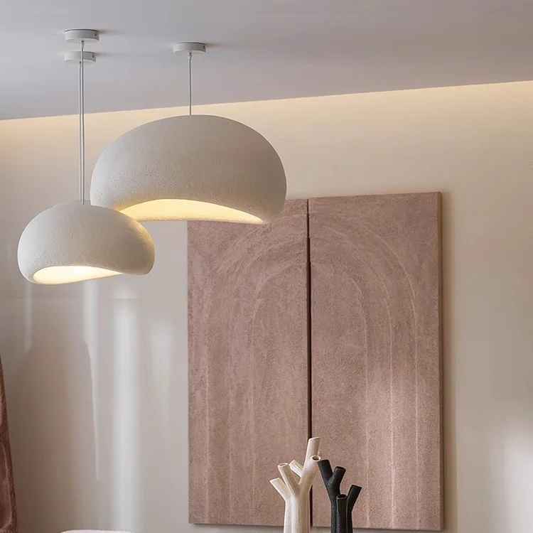 Wabi Sabi Minimalist design Pendant Light White Home Decor Hanging Lamps Indoor Bird Nest Shape Modern bedroom Chandeliers