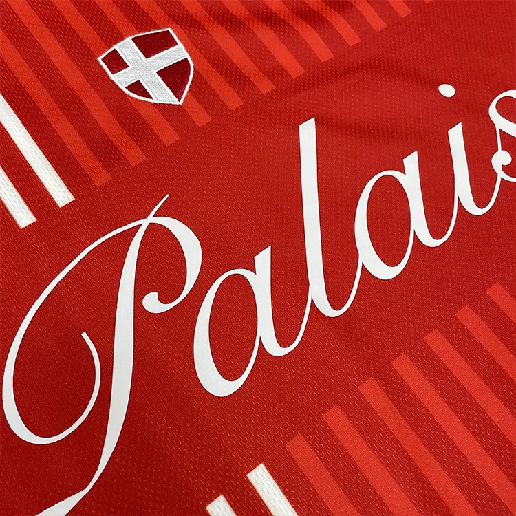 Professional Custom Design Sport wear Sublimated Red Soccer Jersey Men Cropped Football Shirt