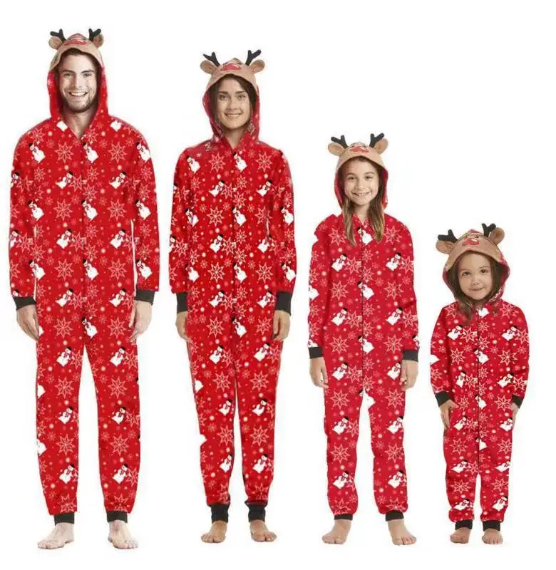 Family Pajamas Jumpsuit Matching Sets Christmas Pajamas Reindeer Family Christmas Onesie Pajamas