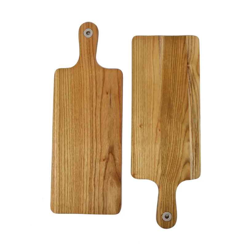
Unpainted Cutting Vegetables Fruit Solid Wood With Handle Chopping Board Log Steak Bread Board 