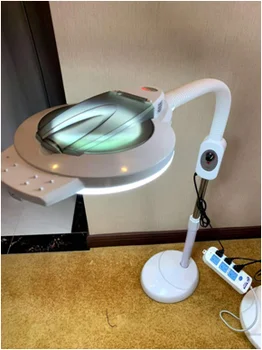 Beauty Portable Wheel Facial Magnifier Lamp Led Light with 8X Magnifying Lamp for Beauty Salon