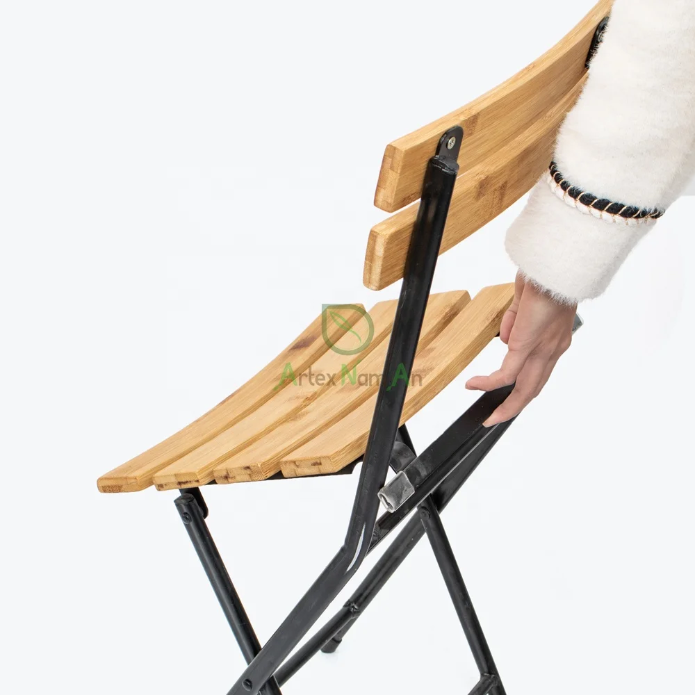 Natural bamboo outdoor bistro chair/folding patio dining chair/bamboo outdoor furniture wholesale
