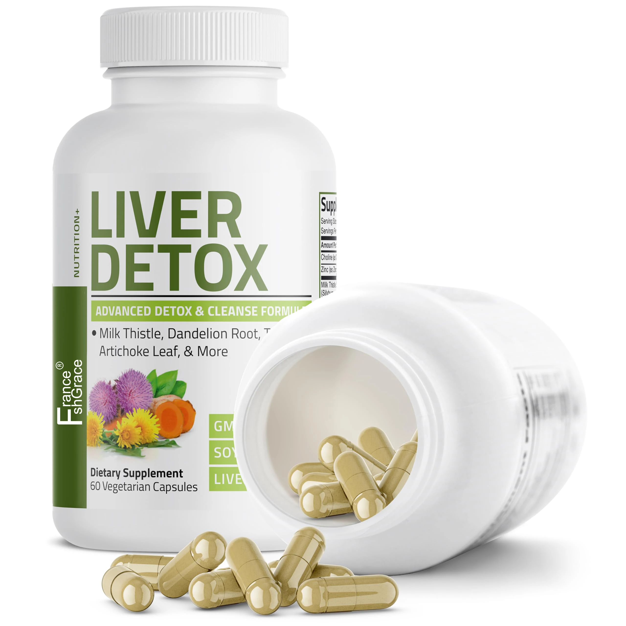 Liver Advanced Detox Cleansing Supports Health Liver Function with Milk Thistle Dandelion Root Turmeric Artichoke Leaf
