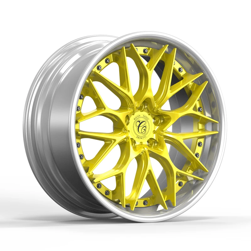 OEM china 5 hole 16 17 18 19 20 21 22  inch white silver light weight 2 piece forged alloy racing passenger car hub wheels rims