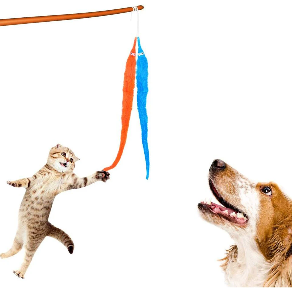 Wholesale amazon direct sales cheap magic worm toys plush fuzzy string wiggle twist worm toys with Russian blister card