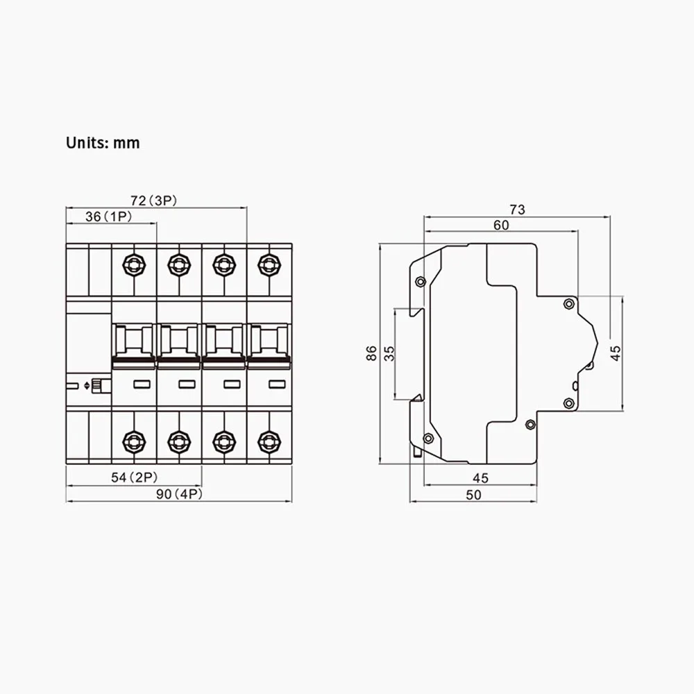 Tuya smart life  3P 400V Amanzon Alexa and Google home remote control din rail modular  wifi mcb circuit breaker