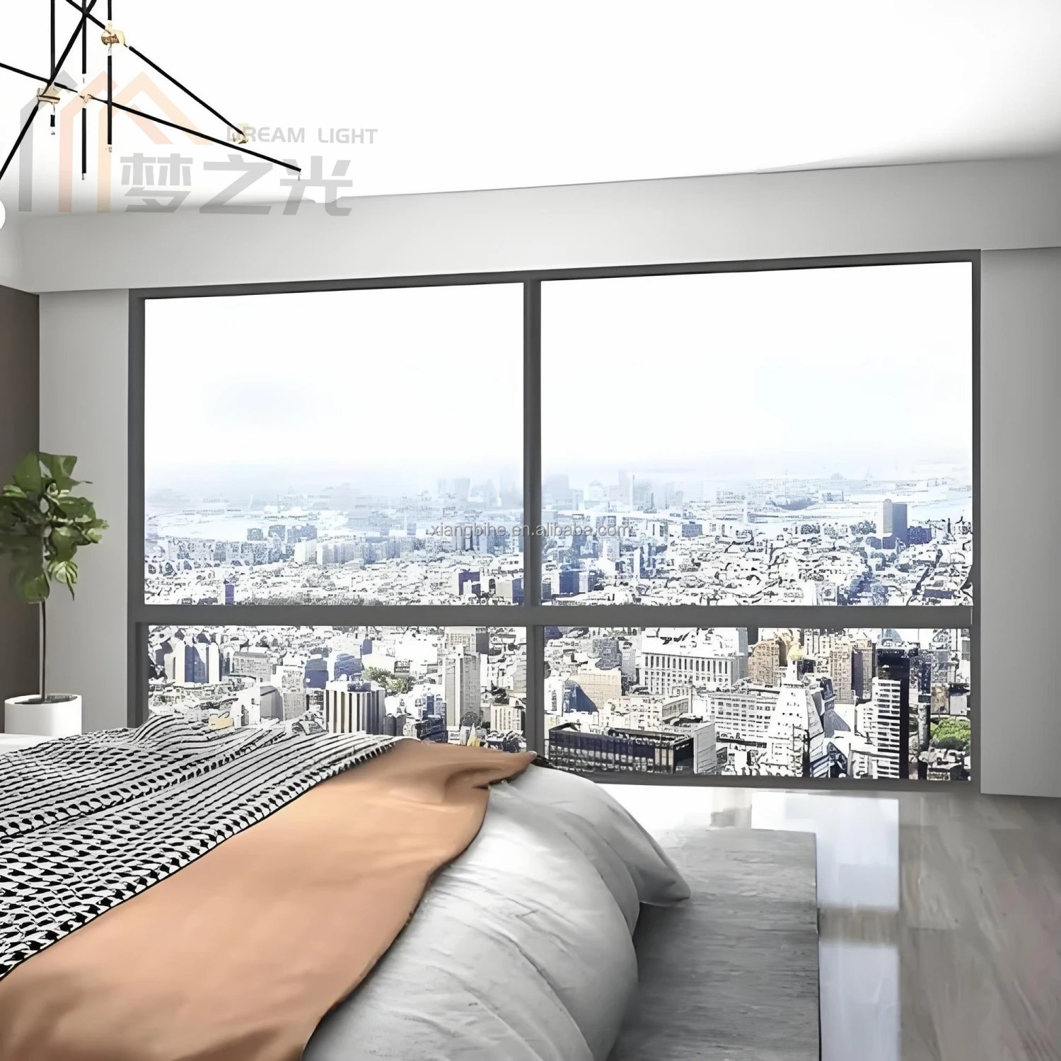 Intelligent voice control window slide casement window for house