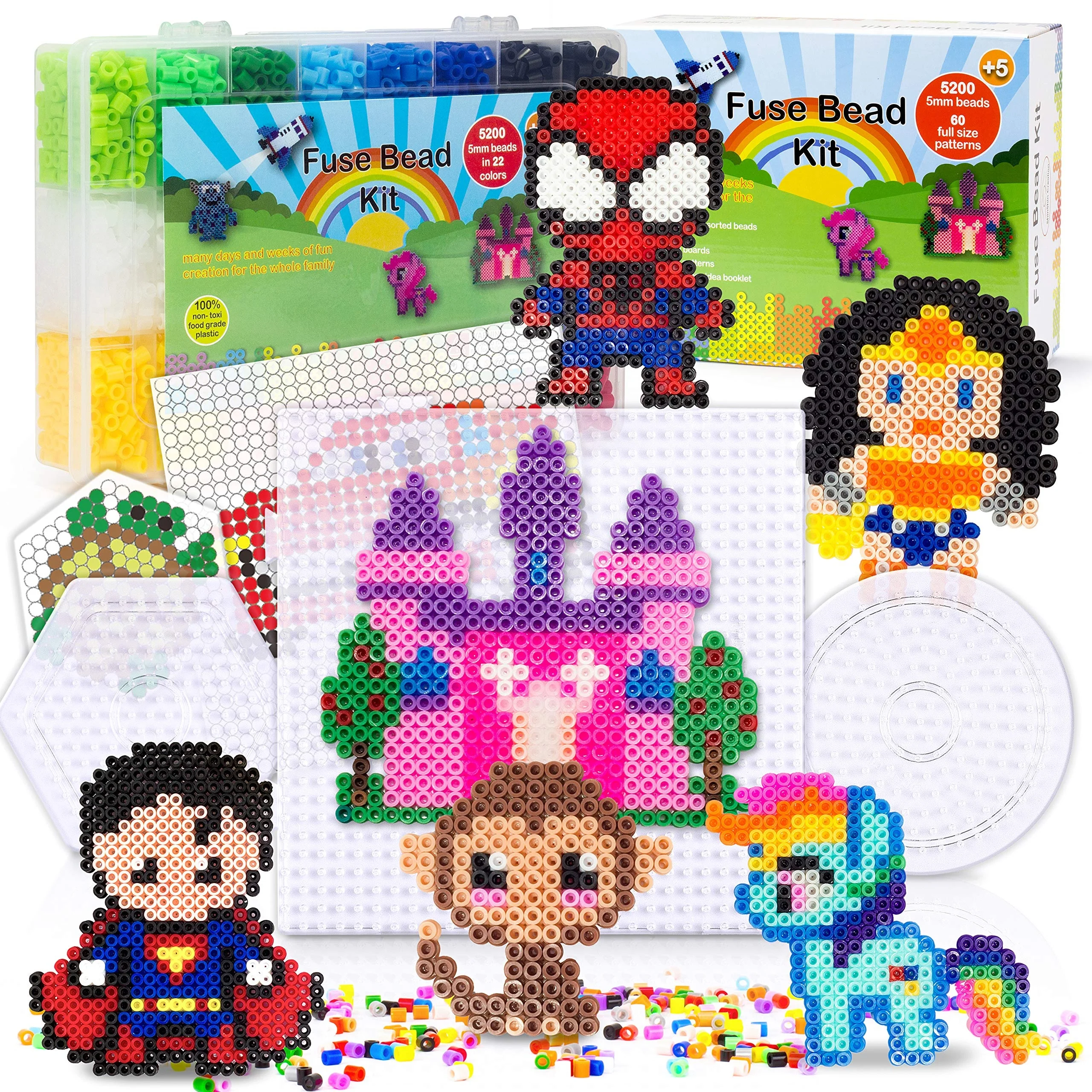 Factory Custom 5mm 11000PCS Colorful Eco Friendly Children Kid Toys DIY Iron Fuse Hama Perler Beads Set Kit Storage Case Gift