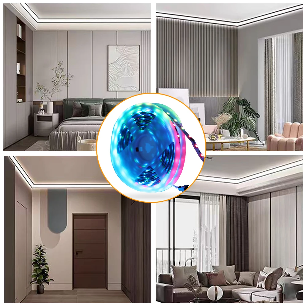 Programmable Addressable Indoor Bedroom For Decoration Lighting 3000K 4000K 6500K 12V 24V Smd5050 Rgbic Flexible Led Strip Light
