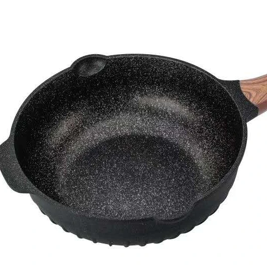 Cast Aluminum Nonstick  Smokeless Barbecue Plate for Indoor Outdoor Grilling Marble Coating Fry Pan with handle