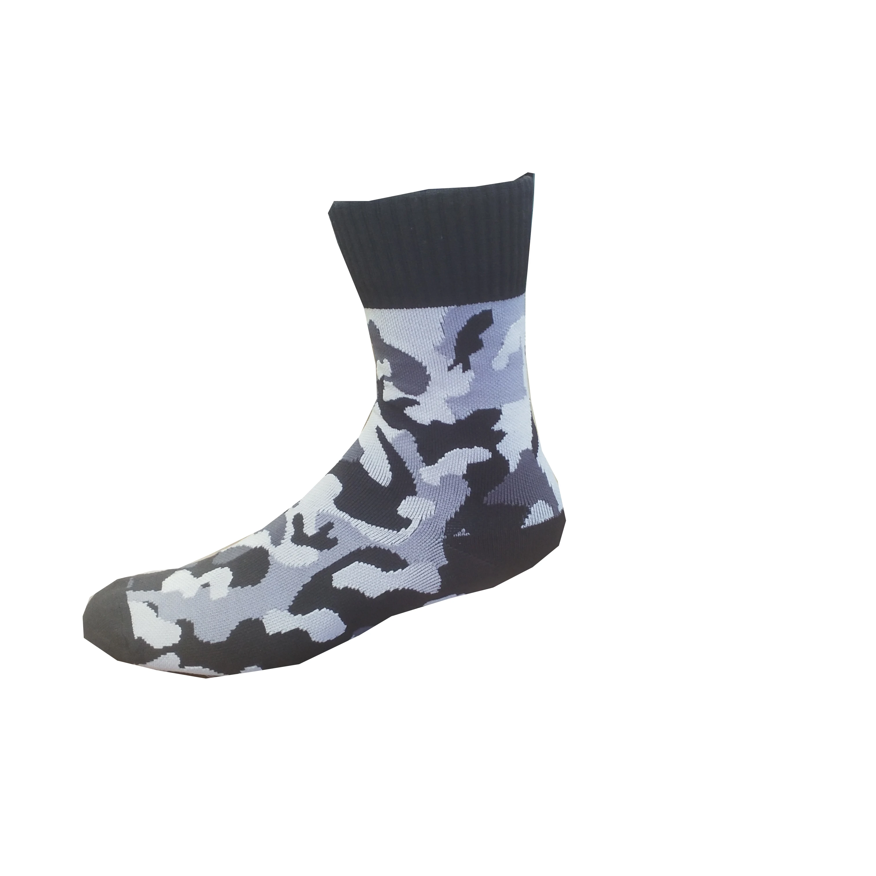 Wholesale custom high quality athletic non slip fun sports green camouflage trekking sock