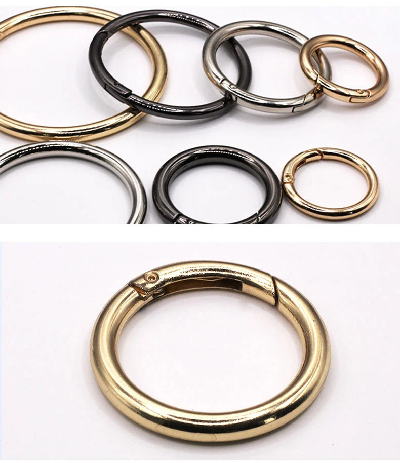 High quality round Spring O Ring  35MM 30MM 24MM gold Spring O Ring for bags hardware
