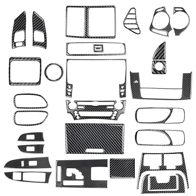 Shasha Carbon 28Pcs Real Soft Carbon Car Kits For LEXUS IS250 IS300 IS350C 2006-2012 Instrument Steering Wheel Navigation Panel