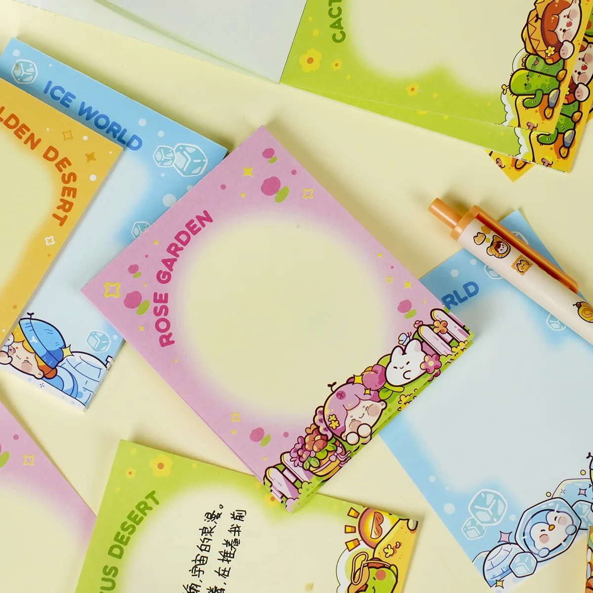 50pcs/set Custom Cute Draft Paper Message Cartoon Kawaii Sticky Notepad Memo Pads Office School Stationery Adhesive Stickers