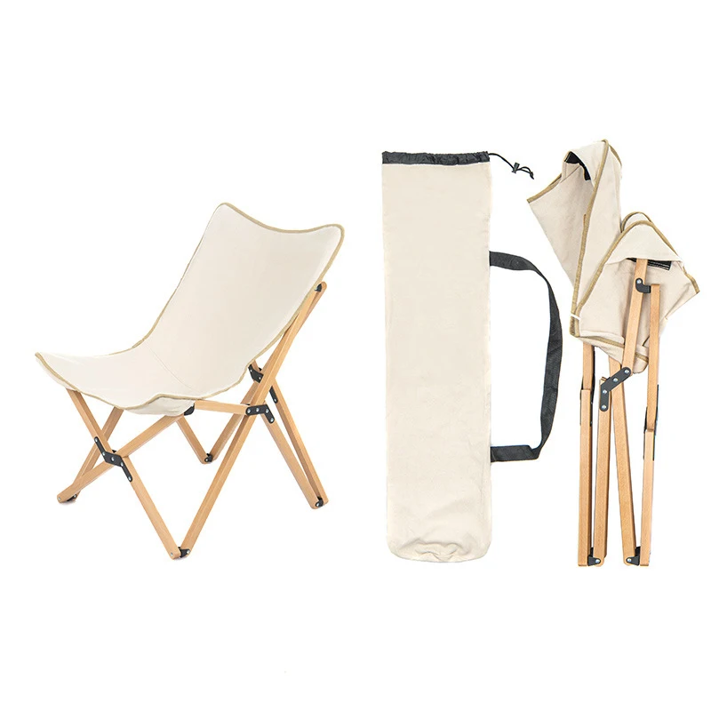 Lightweight wooden fishing chairs camping folding beach chair wood foldable lazy chair for Lazy Families Use
