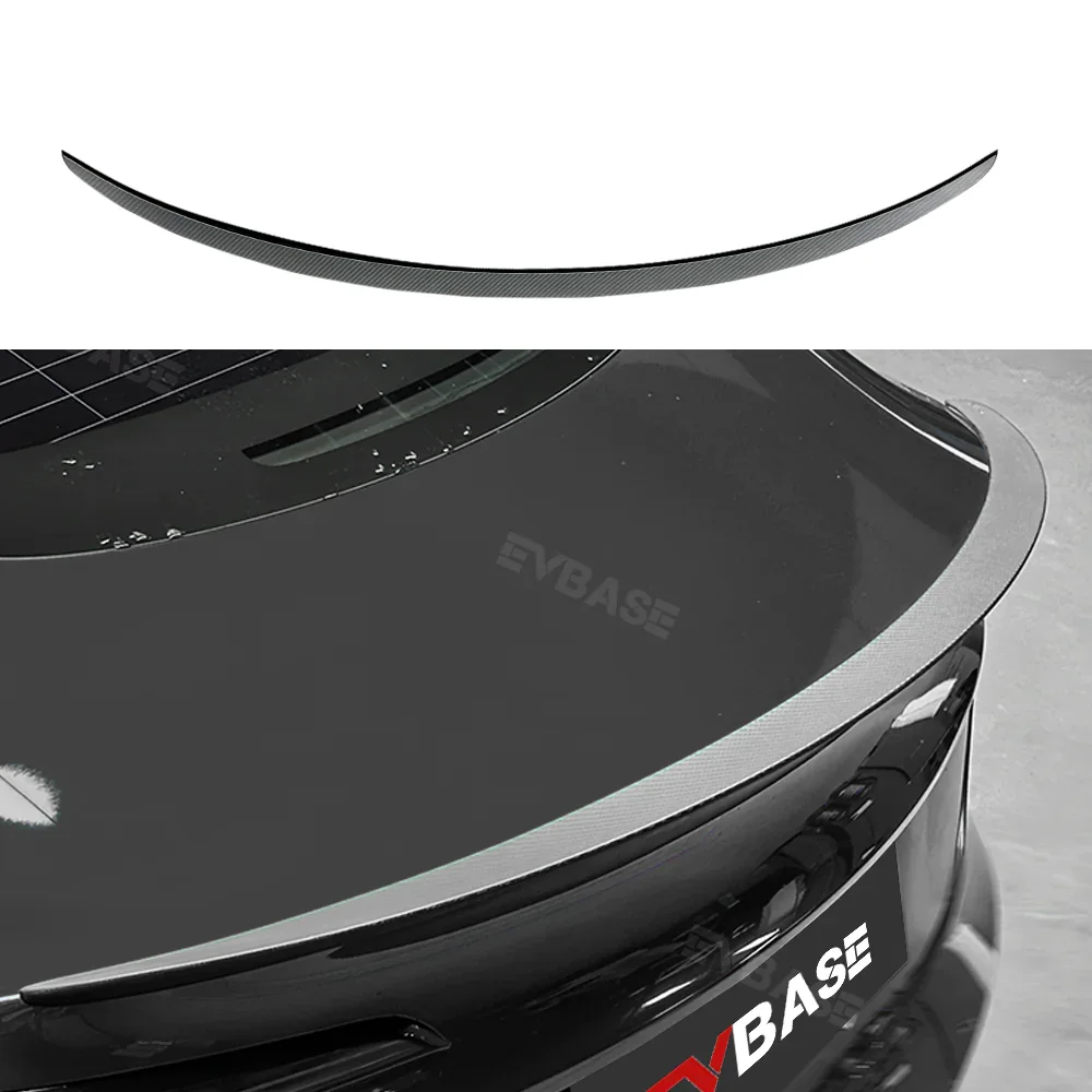 Tesla Model 3 Highland Spoiler Wing Real Carbon Fiber Rear Trunk Lip Spoiler Tail Wing EVBASE
