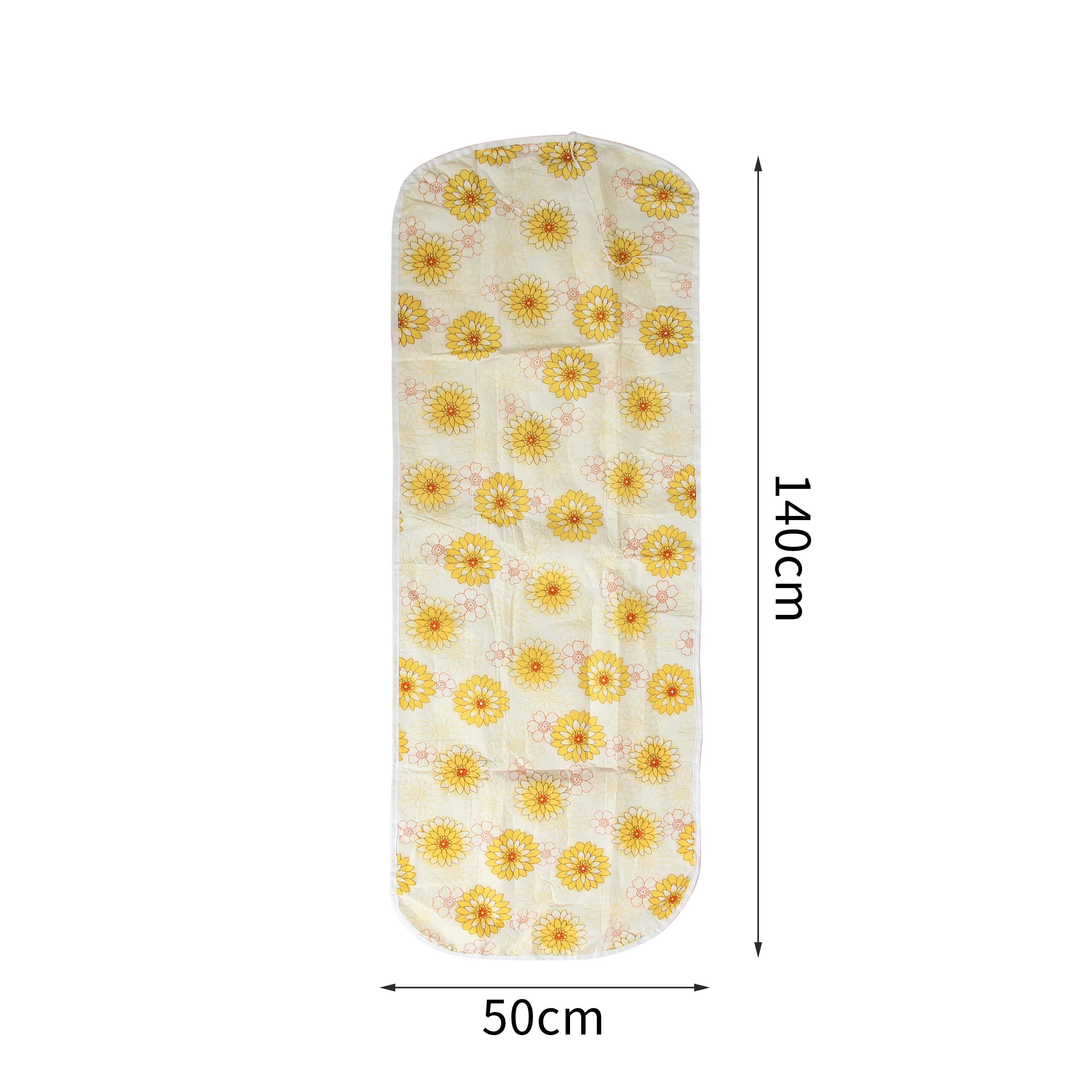 Custom Best Quality yellow flower printed Ironing Board case drawstring Heat Resistance Ironing Board Cover