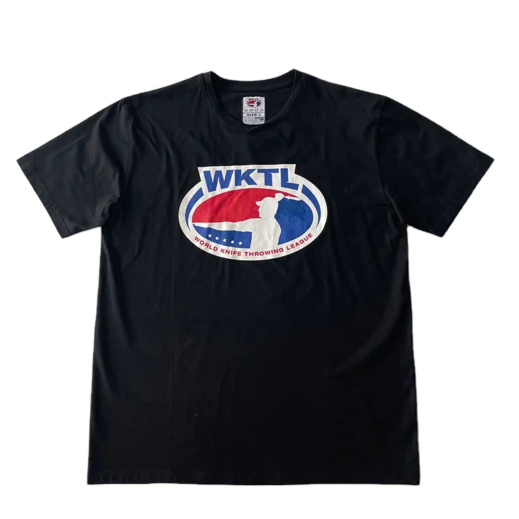 Wholesale Custom Black Colour Logo Men Casual Cotton 100 Cotton Knit Custom Printing Logo Tee Teeshirt