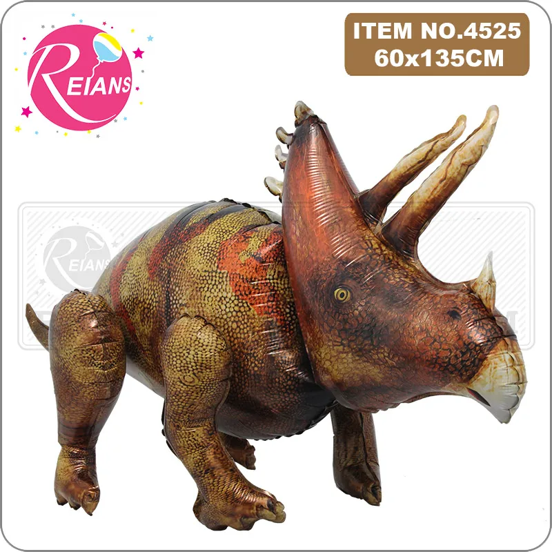 Giant Simulation Dinosaur Scorpion Balloon 4D Assembly Standing Triceratops Foil for Boy Birthday Jungle Party Decor