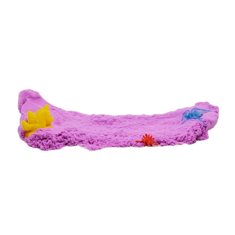 2021 Wholesale play sand 4 colors kids funny fluffy space sand educational DIY play dough fluffy magic space sand with mold