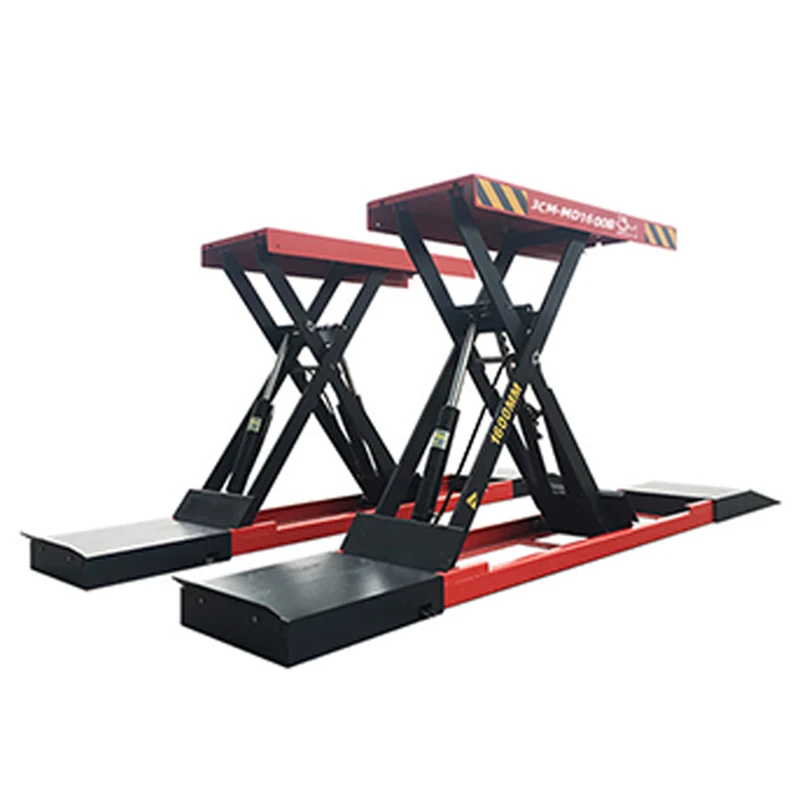 4000kg 1.6m Four cylinders Scissor car lift Movable Scissor car lift with Pneumatic unlock CE certification