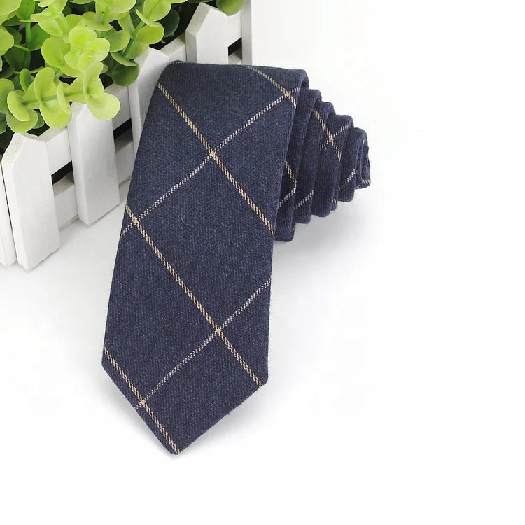 Modern high quality stripe d1096 men casual cotton 6cm necktie plain cotton tie