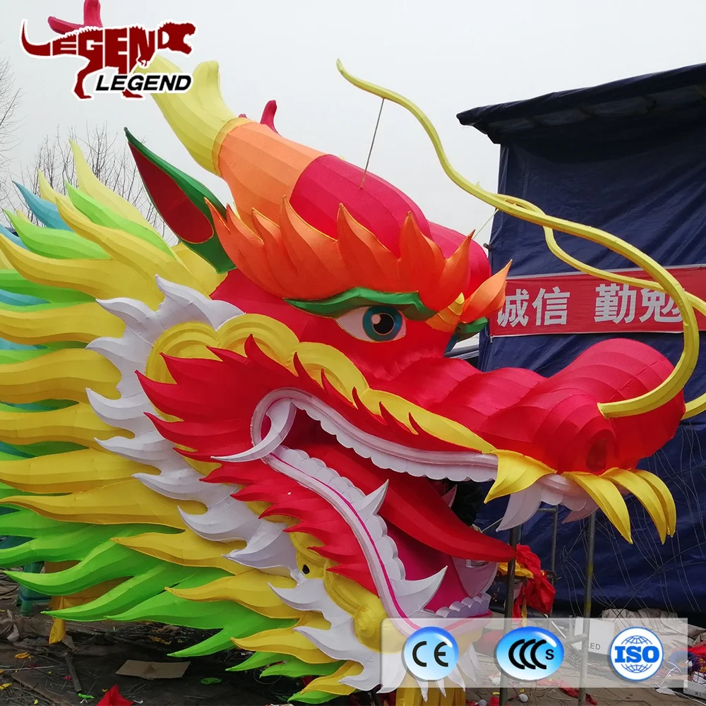 Традиционный китайский Шелковый дракон Глава фонарь для новогоднего фестиваля