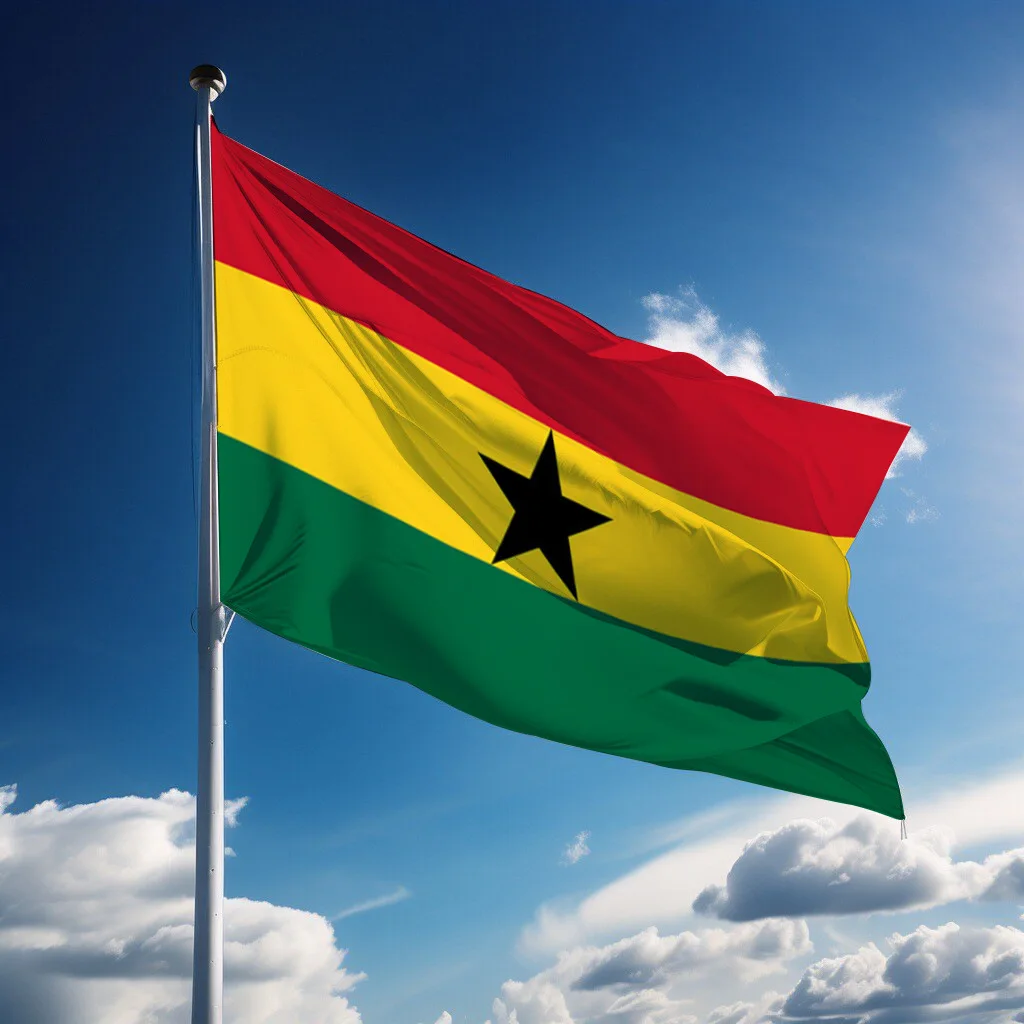 Factory wholesale Ghana flag custom from china 90X150 CM Ghana flag 3x5 ft