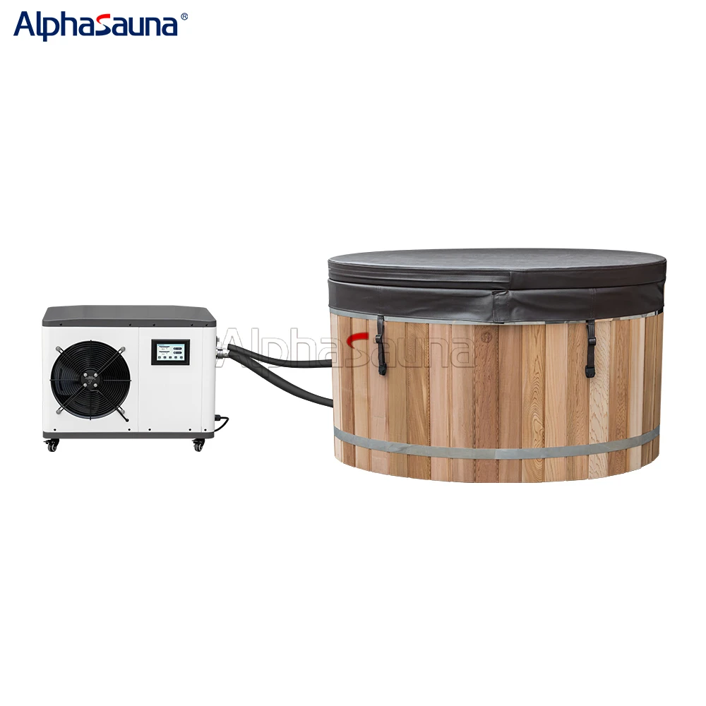 New Design Wooden Outdoor Wood Whole Body Cold Plunge Ice Bath Cryo With Ozone Chiller