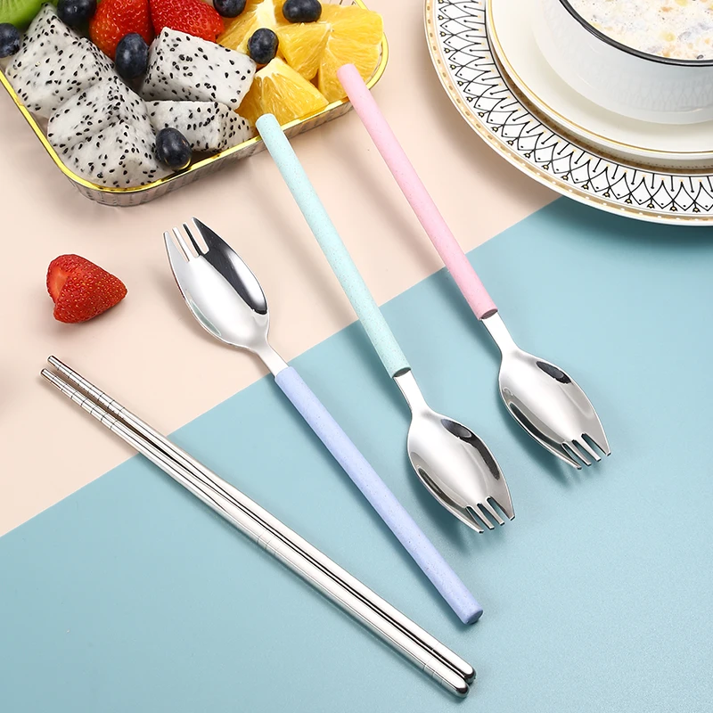 Best-selling Metal Fork and Spoon SUS 410 Cutlery, Fork and Spoon in One Reusable Fork and Spoon