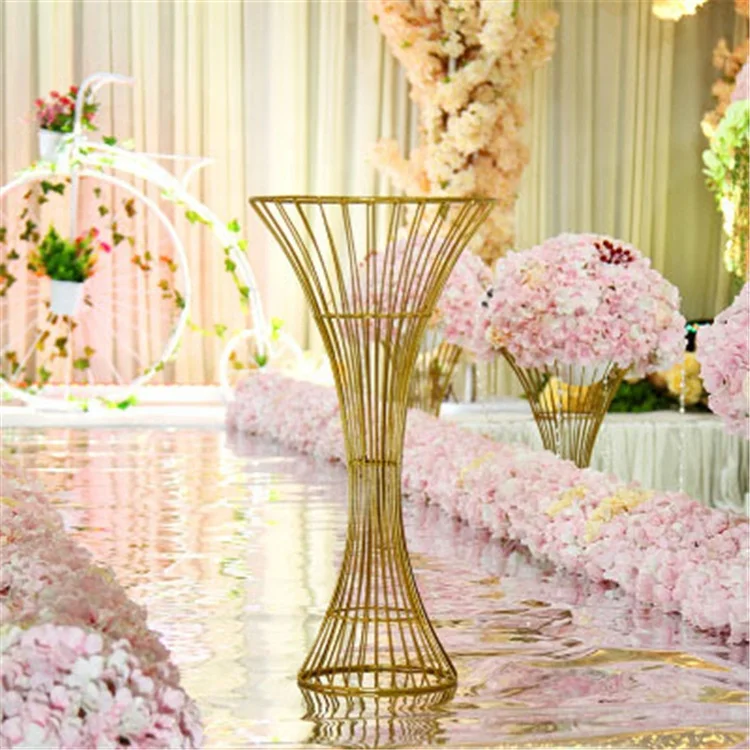 X4016 Perfect Style Wedding Runner Artificial Metal Flower Stand Centerpieces For Sale