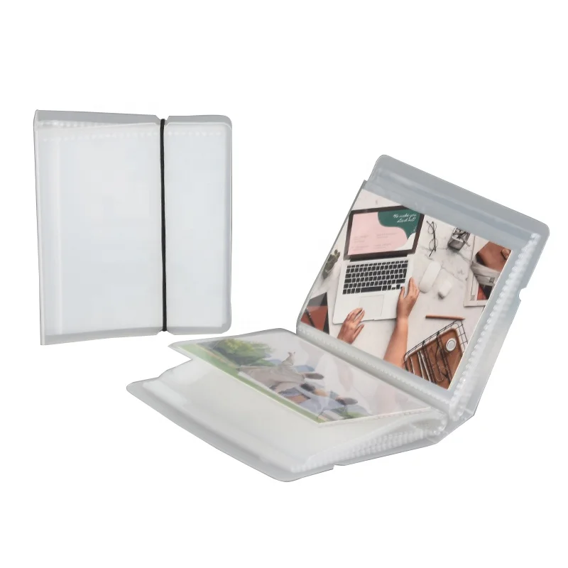 hard pp plastic cover 40 pages 3 inch custom mini photo album with top open sleeves