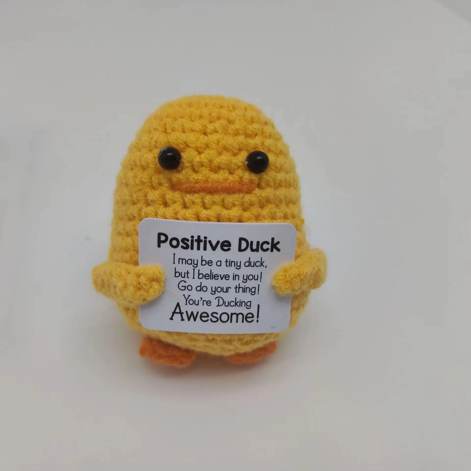 Emotional Positive Duck Personalized Keychain Crocheted Animal Doll Keychain chaveiros personagens