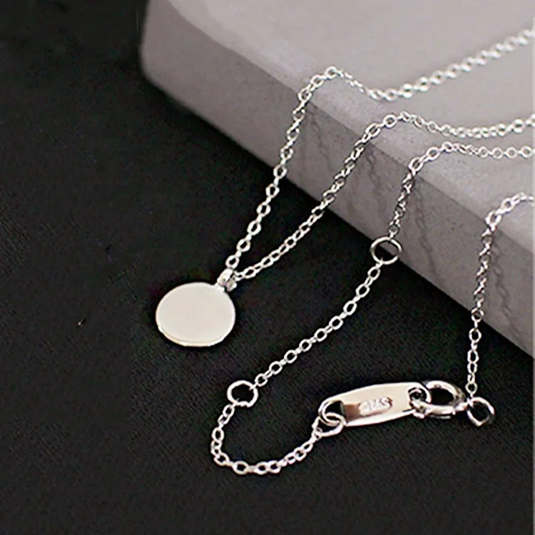 Sterling silver 925 jewellery 18k Gold Vermeil Blank Disc Pendant Necklace For women