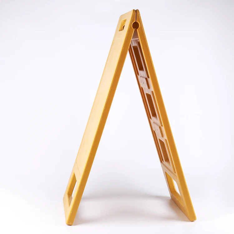 Factory Price Yellow Portable Plastic Folding A Frame Slippery Floor Warning Sign