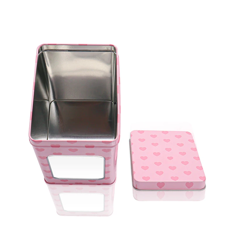 Chinese supplier new fashion rectangular cookies food tin container with lids empty cans