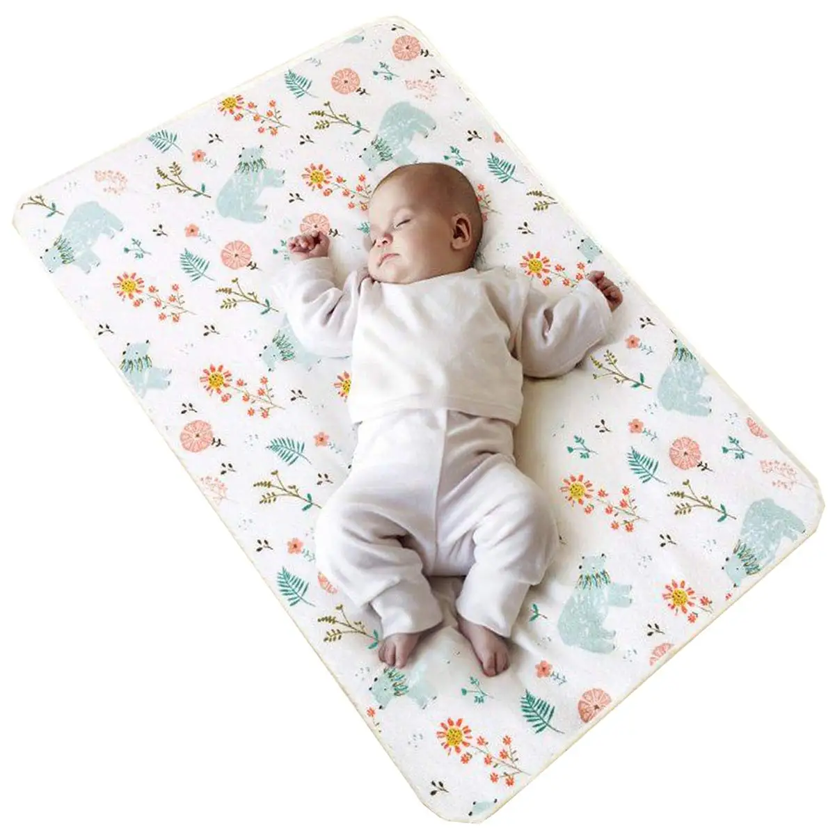 Reusableorganic cotton changing pad mat change waterproof baby diaper changing mat extra large portable