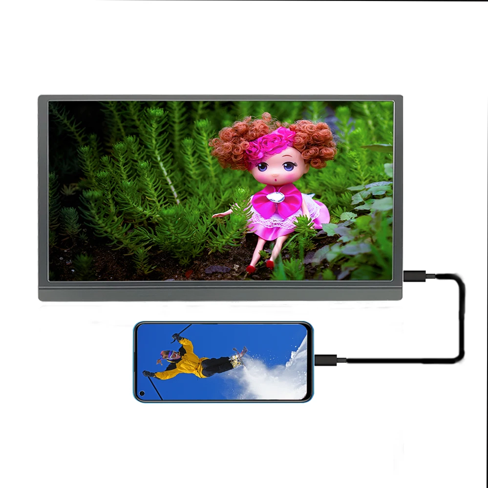 15.6inch 1080P IPS computer monitor portable monitor for laptop screen extender for computer phone laptop with TYPE-C HDMI ports