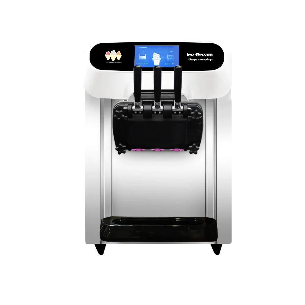 Commercial Ice Cream Machine Factory Price Stainless Steel Hopper Big Production 20L / H Soft Ice Cream roll Machine Home Used