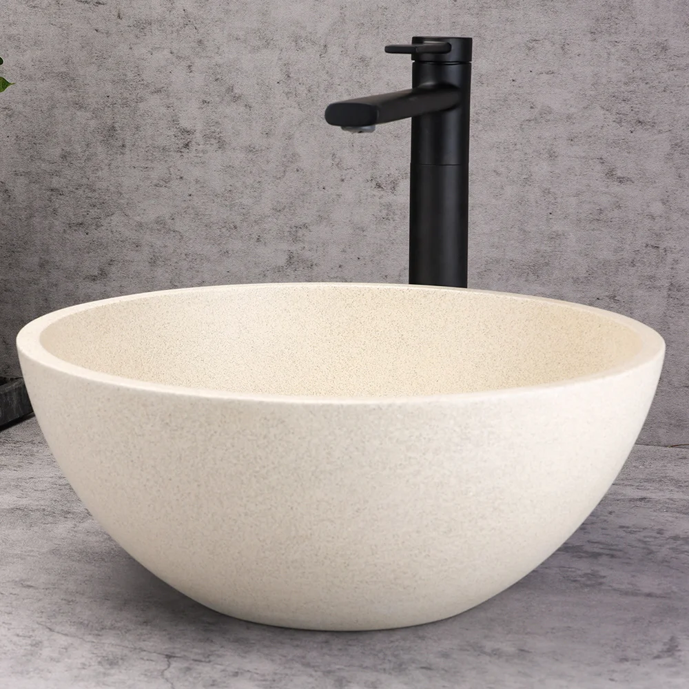Wholesale mini round basin colorful concrete bathroom above counter basin Industrial rental housing concrete table basin