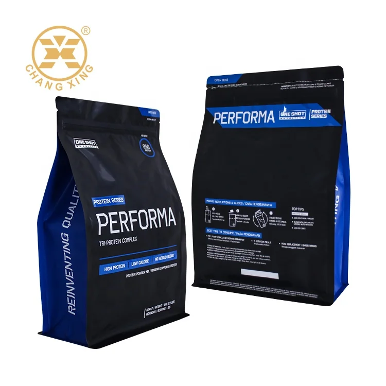 Full Colors High Quality printed 1kg 2kg Protein Milk Powder Flat Bottom Packaging Bag