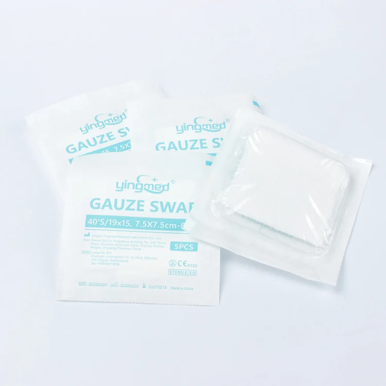 100% cotton disposable sterile gauze swab pad with or without x-ray