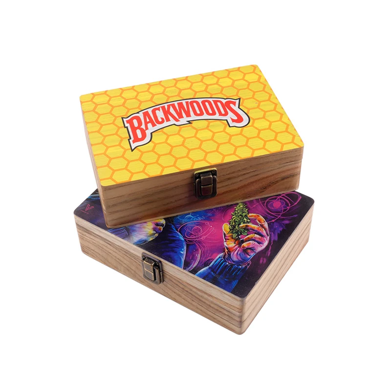 
2021 Amazon Popular Cartoon Smoking Rolling Boxes Bamboo Stash Box Eco Friendly Wooden Stash Box For Weed 