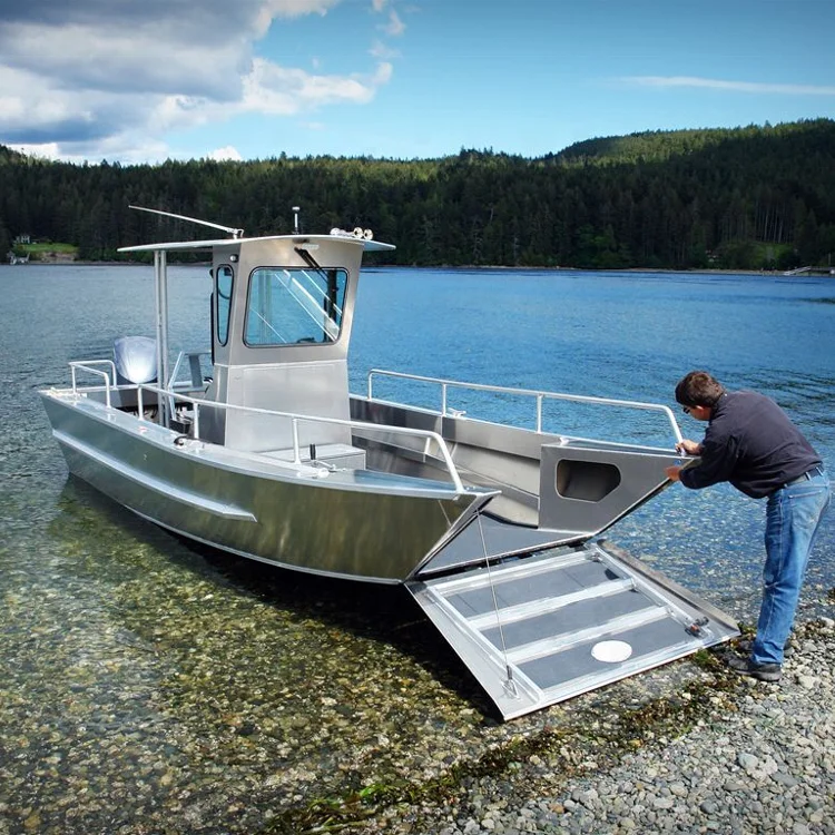 8.50m Center Cabin Aluminum Landing Craft With Strong Crane