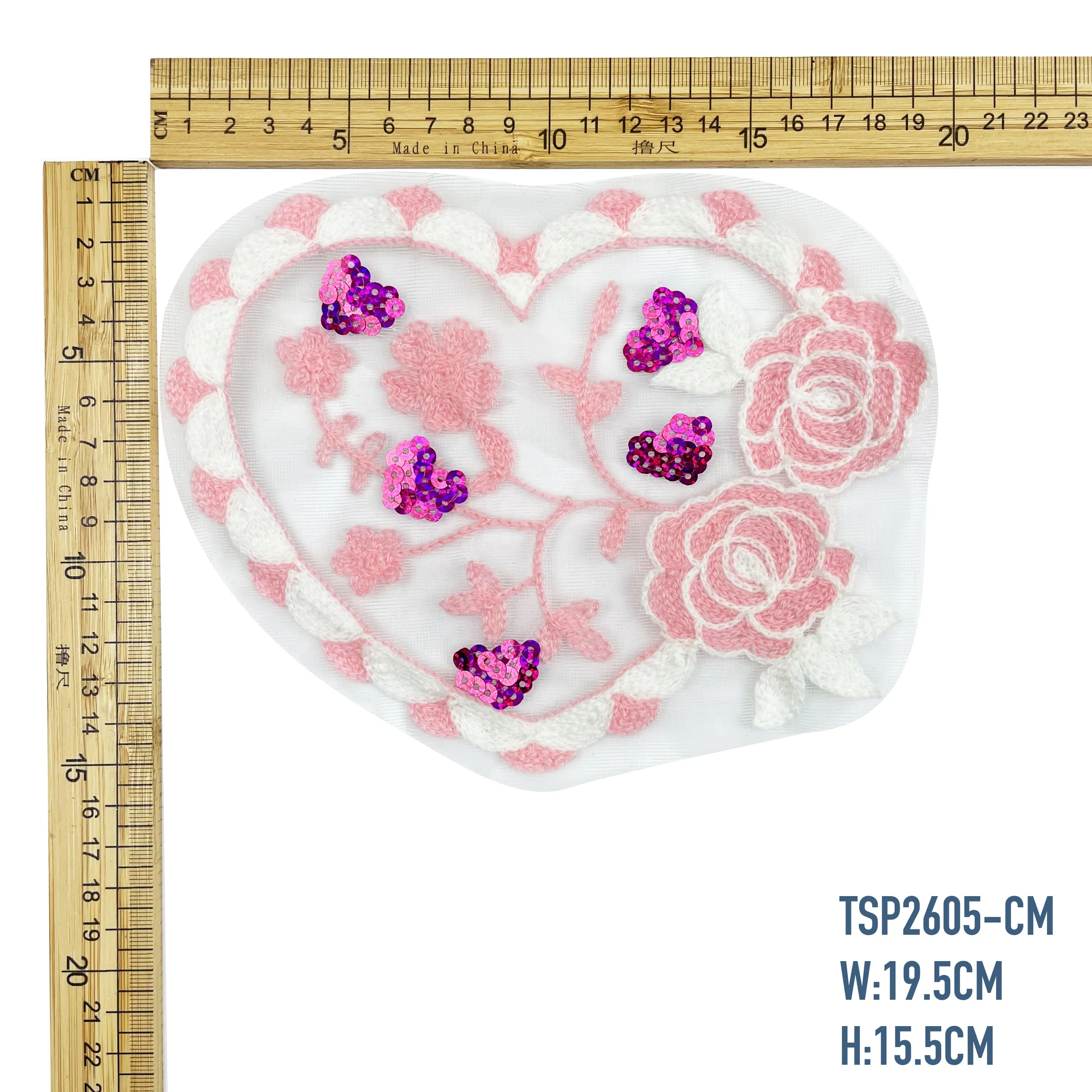 Parches de chenilla wholesale chenille shiny sequin embroidery patch for clothing accessory custom pattern patches