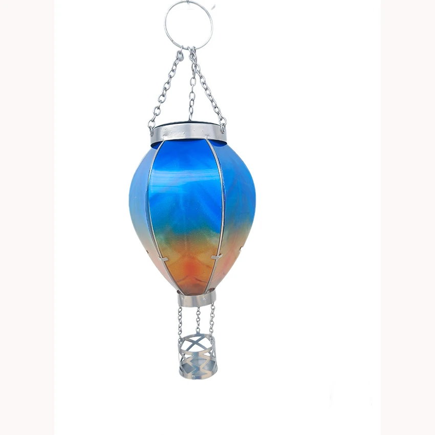 Solar Lantern Hot Air Balloon with Flickering Flame Outdoor Waterproof Hanging Solar Lights