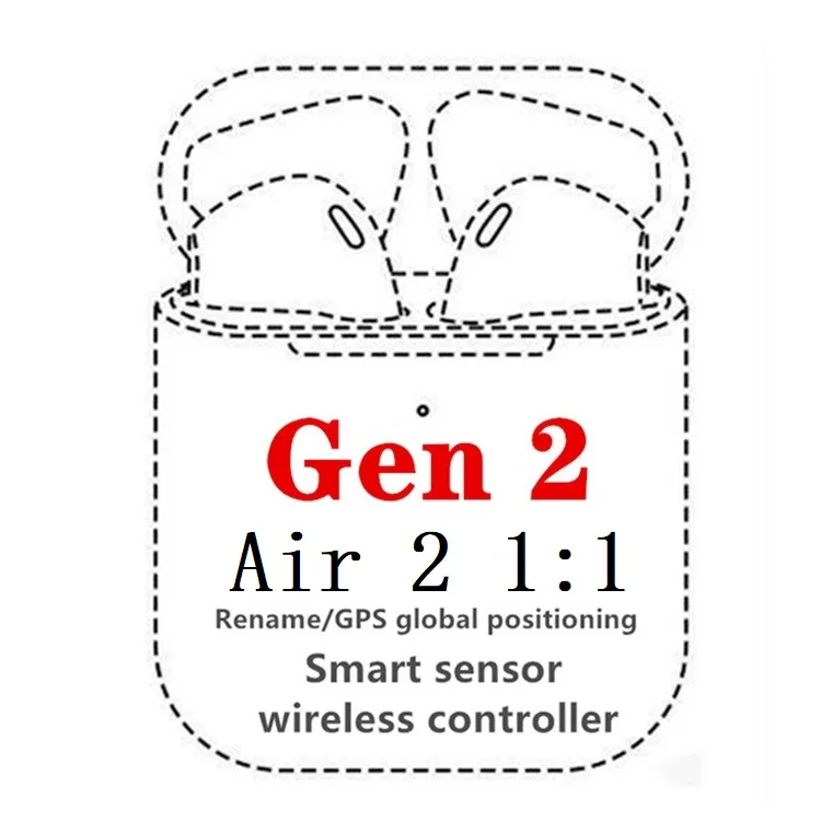 1:1 оригинальный Air 2 переименовать GPS серийный номер указан Gen 2 Airoha 2nd-generation Air2 airpodding 2 с апплинг логотип наушники
