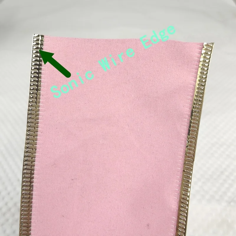 Custom Christmas Blue Glitter Mesh 100% Polyester Purple Wired Ribbon for Holiday Craft Decoration