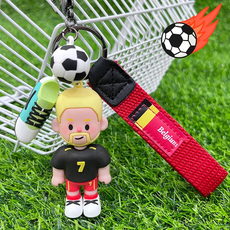 Popular Original Athletes Dolls Keychain Sportsman Mini Cartoon Football Player Key Chains